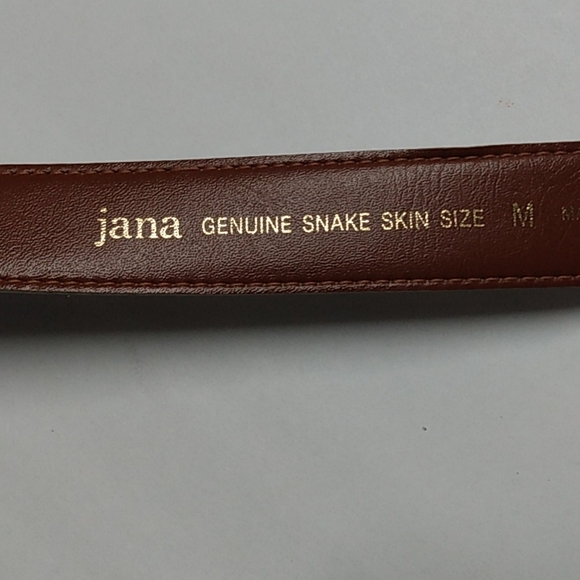 Vintage Tan genuine women's snakeskin belt Jana by Newmark R.O.C M/L - Picture 4 of 5